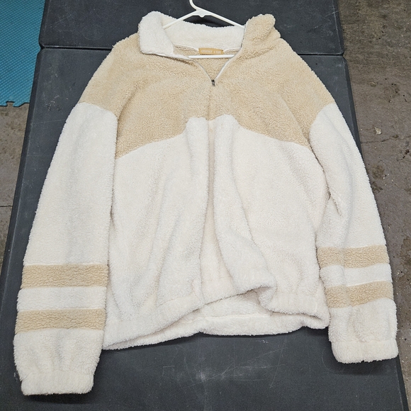 Cozy Two-Tone Fleece Jacket Size Large - Picture 1 of 5